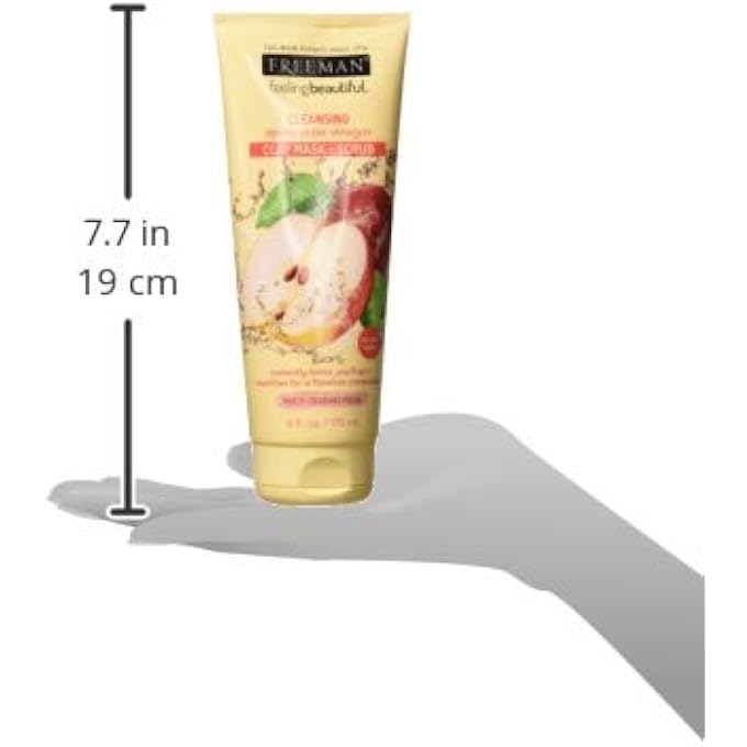 Freeman FACIAL APPLE CIDER VINEGAR CLAY MASK PLUS SCRUB, 6 OZ./177 ML, PACK OF 2 - Image 2